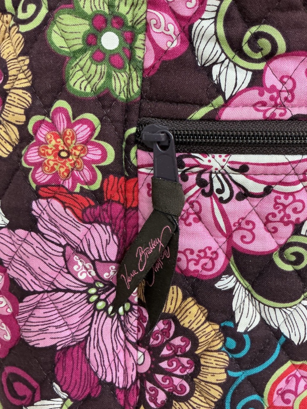 Vera Bradley Quilted Floral Tote Bag - Pink Floral Pattern - Picture 2 of 8